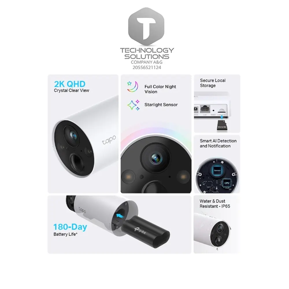 CÁMARA DE SEGURIDAD TAPO C420S1 2K QHD (2560X1440) BATERIA 5200MAH