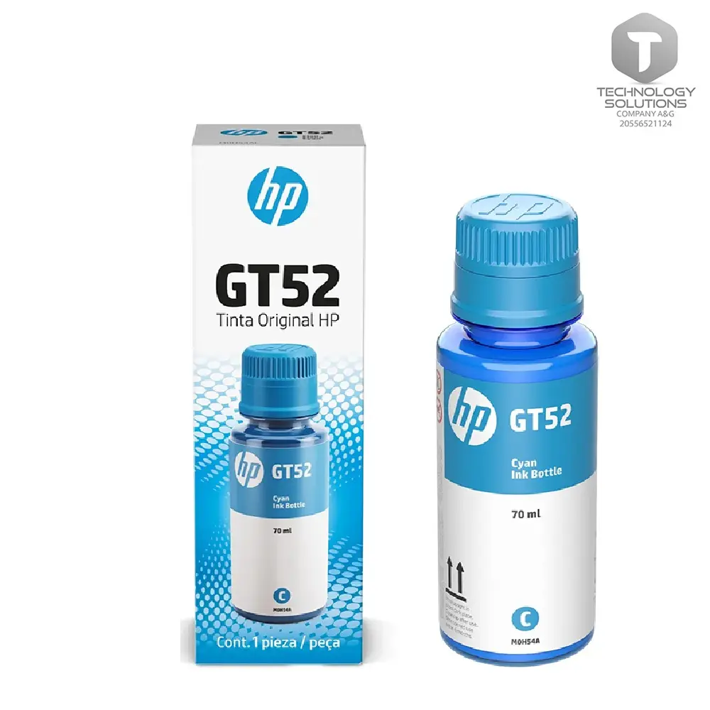 Botella de Tinta original Cian HP GT52