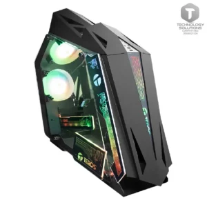Case gamer TEROS TE-1314G, Mid Tower, USB 3.0 / USB 2.0, audio, ventilador ARGB, negro