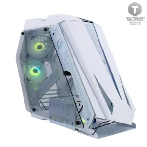 Case gamer TEROS TE-1316G, Mid Tower, USB 3.0 / USB 2.0, audio, ventilador ARGB, blanco
