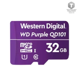 Memoria Flash WD Purple 32GB SC QD101 microSD, ideal para Camaras de videovigilancia.
