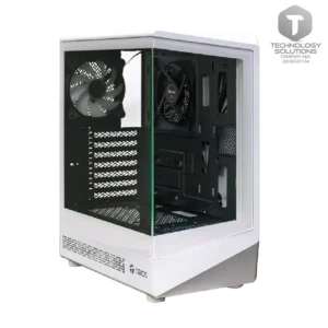 Case gamer TEROS TE-1322G, Mid Tower, USB 3.0 / USB 2.0, audio, ventilador ARGB, blanco