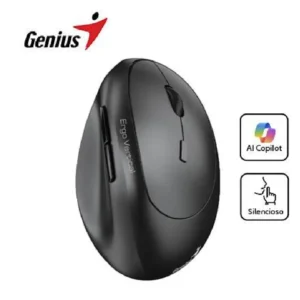MOUSE GENIUS ERGO 8350S AI COPILOT DUAL WIRELESS/BLUETOOTH VERTICAL 6-BOT SILENT DARK GREY