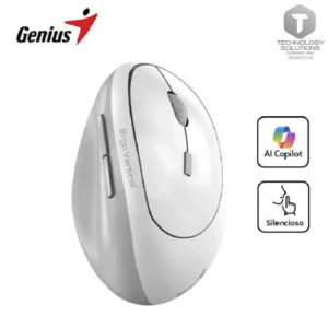 MOUSE GENIUS ERGO 8350S AI COPILOT DUAL WIRELESS/BLUETOOTH VERTICAL 6-BOT SILENT WHITE GREY